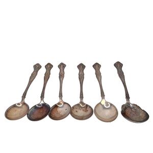 Antique 1847 Rogers Bros Grape Vine Triple Silverplate Serving Spoon set